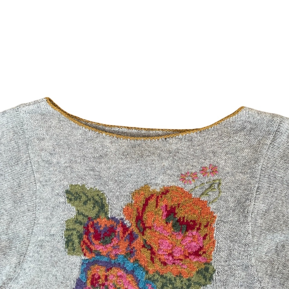 Angel of the North Anthropologie Poncho Style Floral Coquette Balletcore Knit - Picture 7 of 11